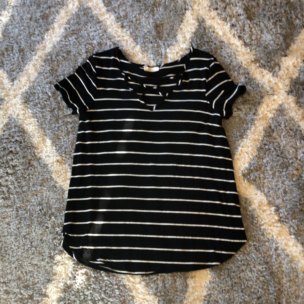 Back and white striped top